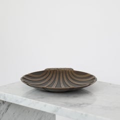 Large Scalloped Bronze Bowl by Niels Dam Ravn, 1930s, Denmark