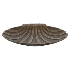 Large Scalloped Bronze Bowl by Niels Dam Ravn, 1930s, Denmark