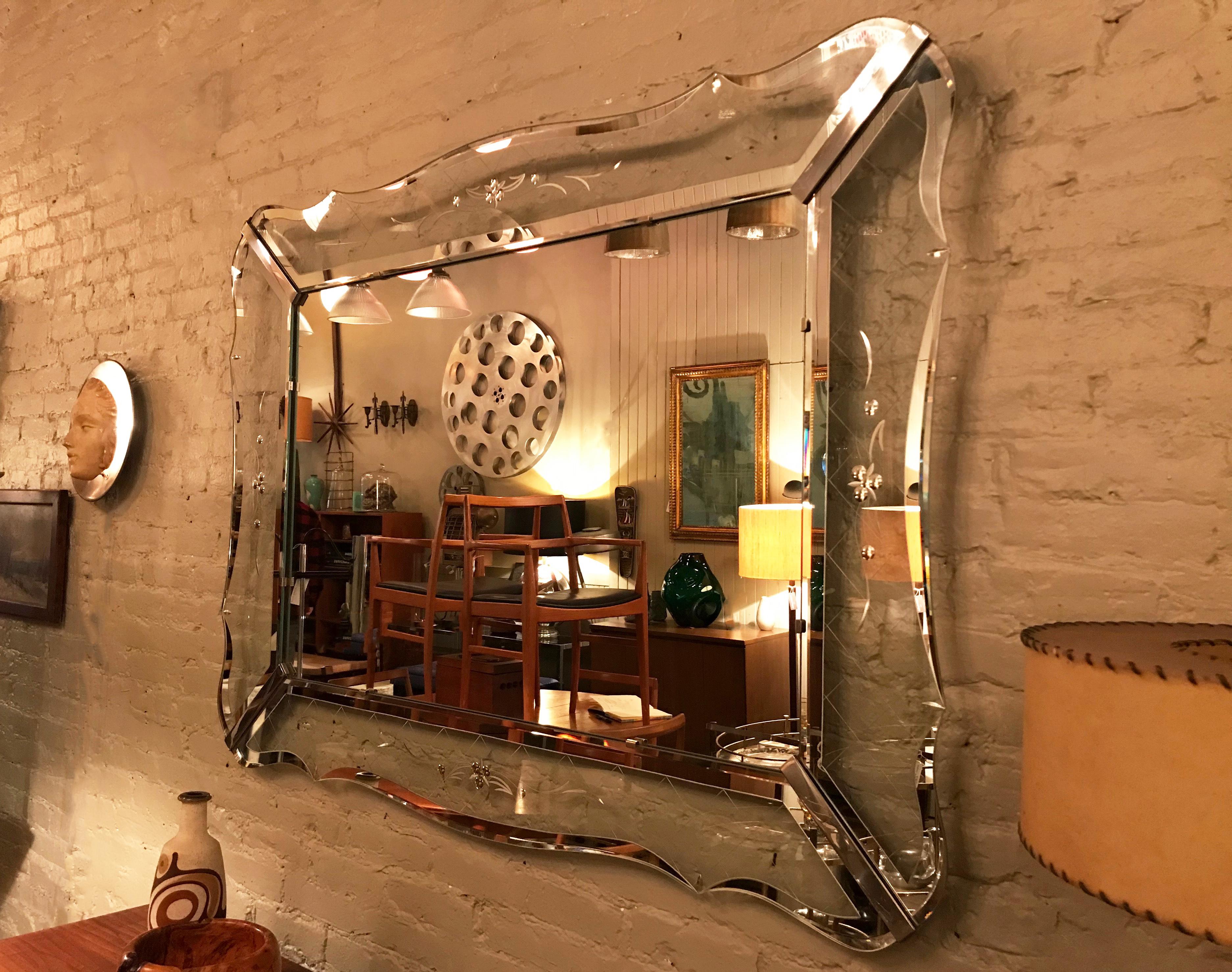 large scalloped mirror