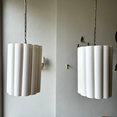 Large Scalloped Pendant Light, Italy, 1960s