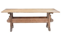 Large Scandinavian 19th Century Pine Refectory Table