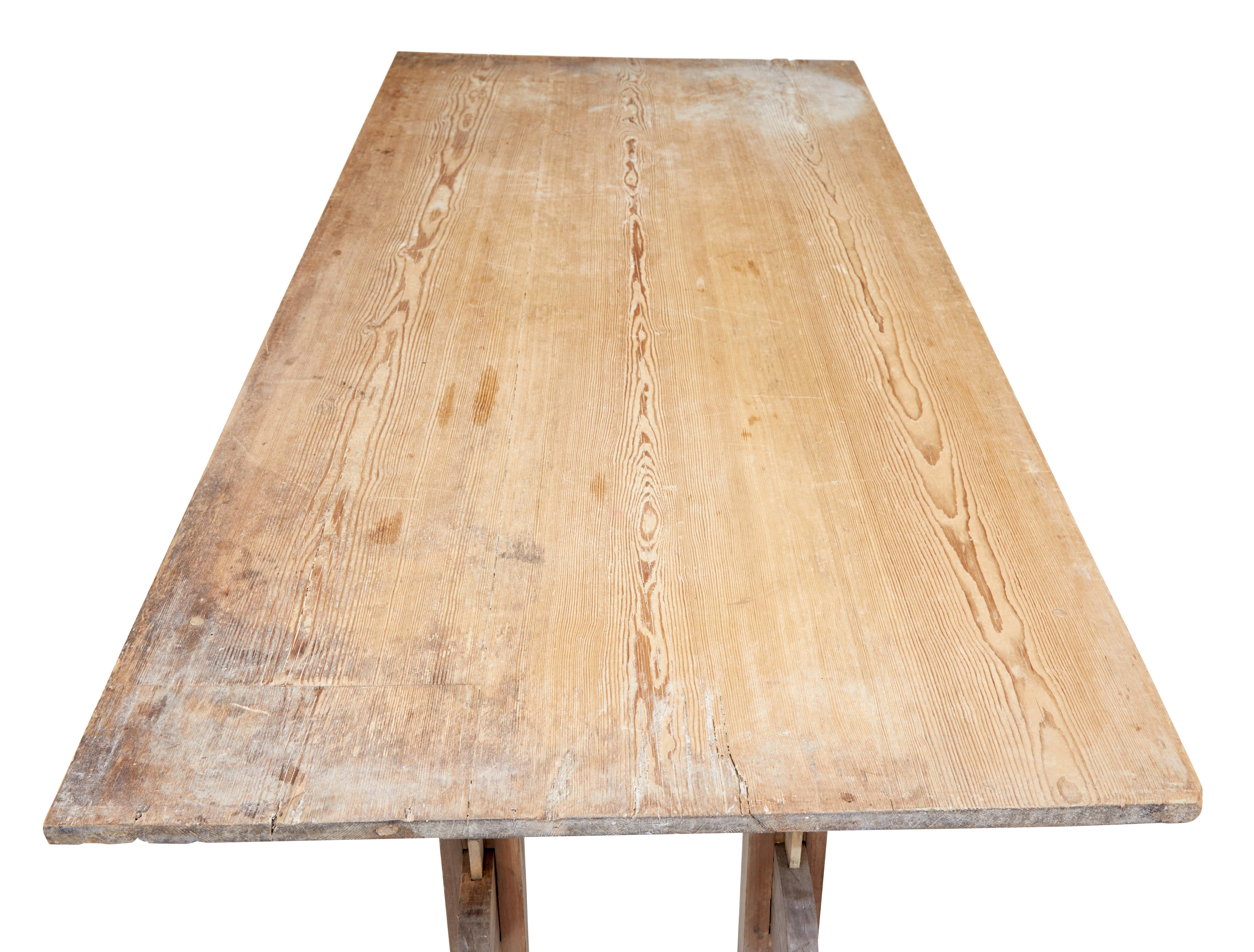 Swedish Large Scandinavian 19th Century Pine Refectory Table