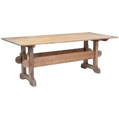 Large Scandinavian 19th Century Pine Refectory Table