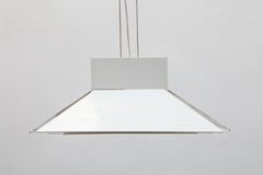 Large Scandinavian Adjustable Metal White Pendant, 1980s