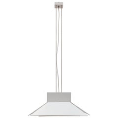 Large Scandinavian Adjustable Metal White Pendant, 1980s