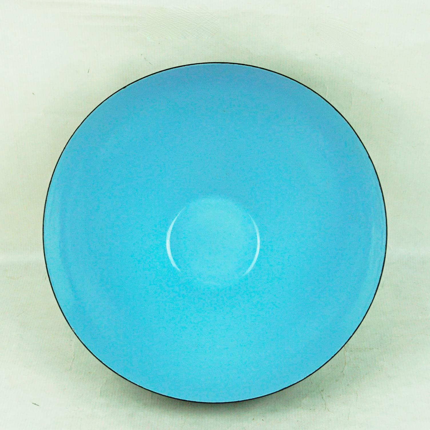 Scandinavian Modern Large Scandinavian Blue Enamel Bowl by Herbert Krenchel for Krenit Denmark