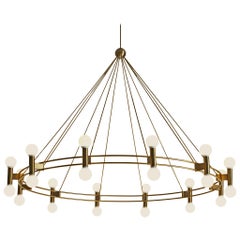 Large Scandinavian Chandelier in Brass, 1960s