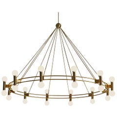 Large Scandinavian Chandelier in Brass