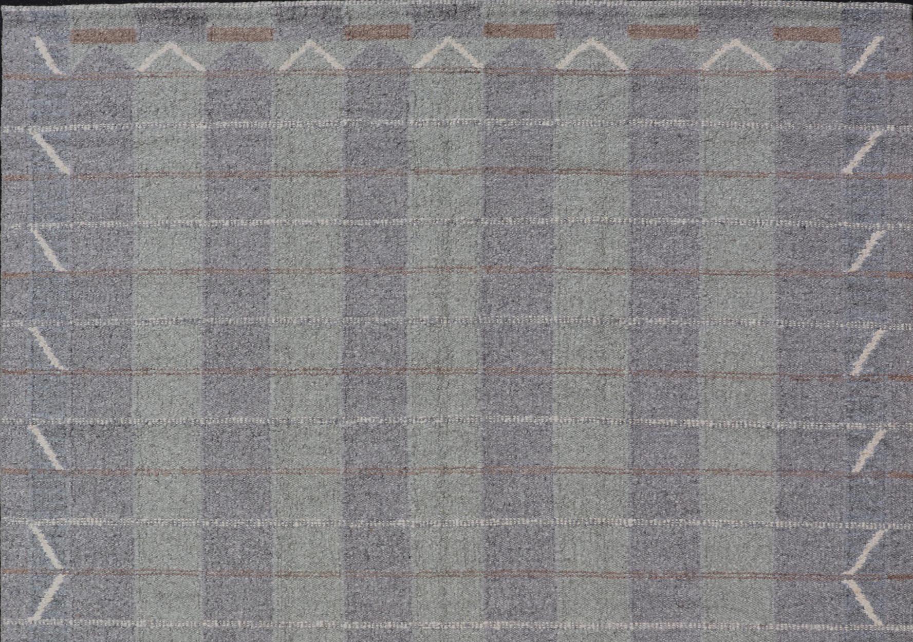 XXI secolo e contemporaneo Grande Scandinavian Flat Weave di Keivan Woven Arts 10'5 X 14'0 in vendita