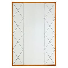 Grand miroir mural segmenté scandinave du milieu du siècle dernier