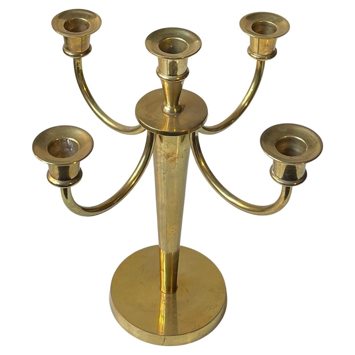 Grand chandelier scandinave en laiton du milieu du siècle, années 1960 en vente