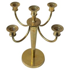Grand chandelier scandinave en laiton du milieu du siècle, années 1960