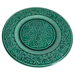 Vintage Large Scandinavian Modern Green Plate, Arol Ceramic, Halden Norway, 1950s