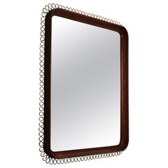 Large Scandinavian Modern Mirror, Sweden, 1950s