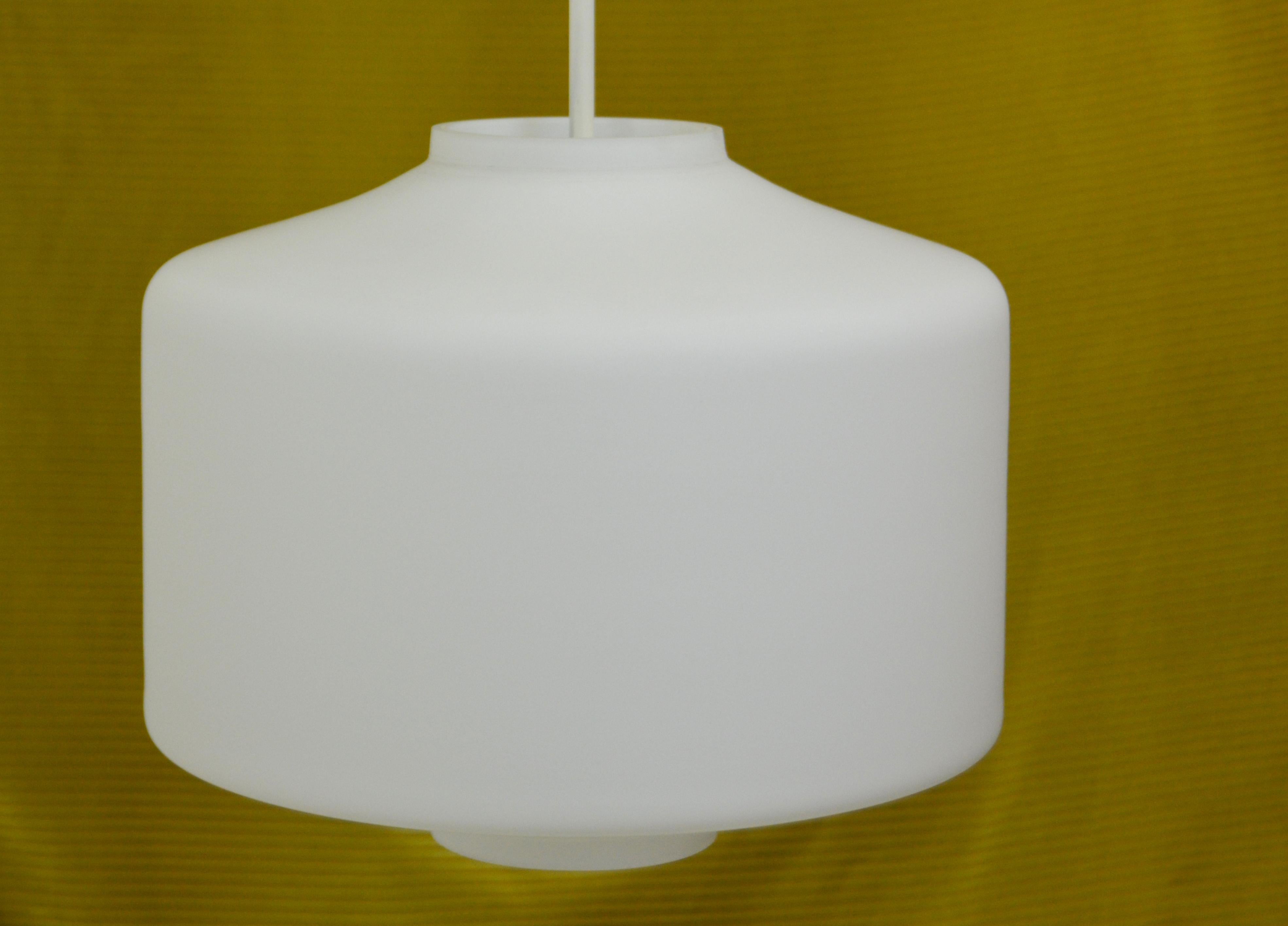 Large Scandinavian Modern Opaline Glass Ceiling Lamp For Sale 1