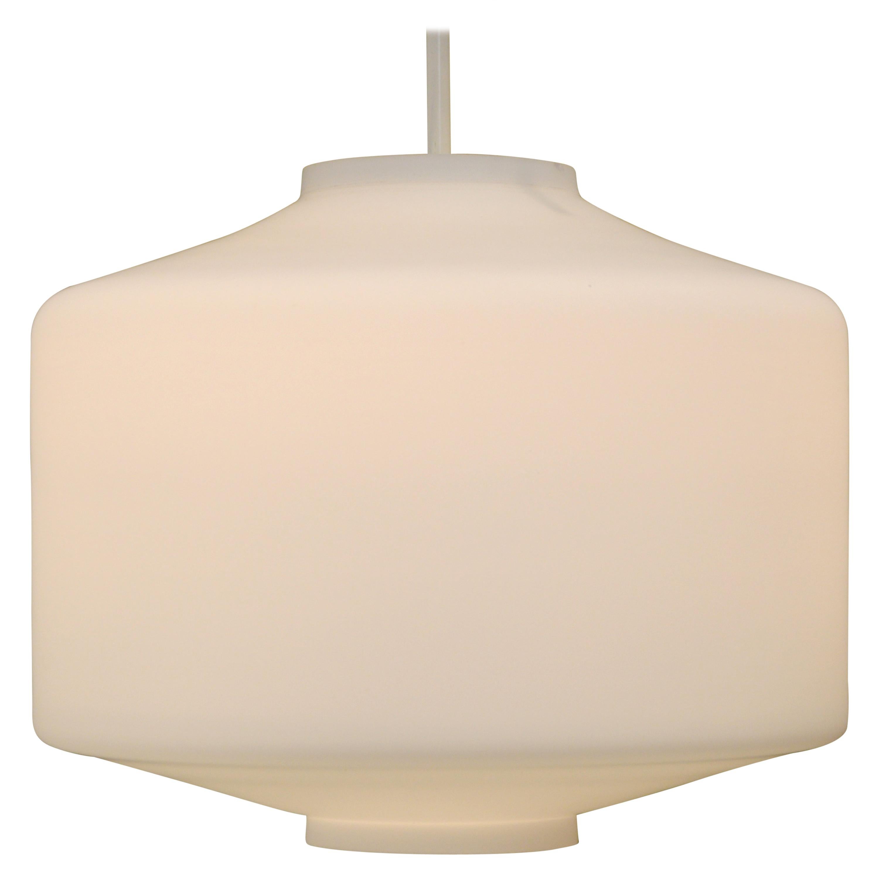 Large Scandinavian Modern Opaline Glass Ceiling Lamp For Sale