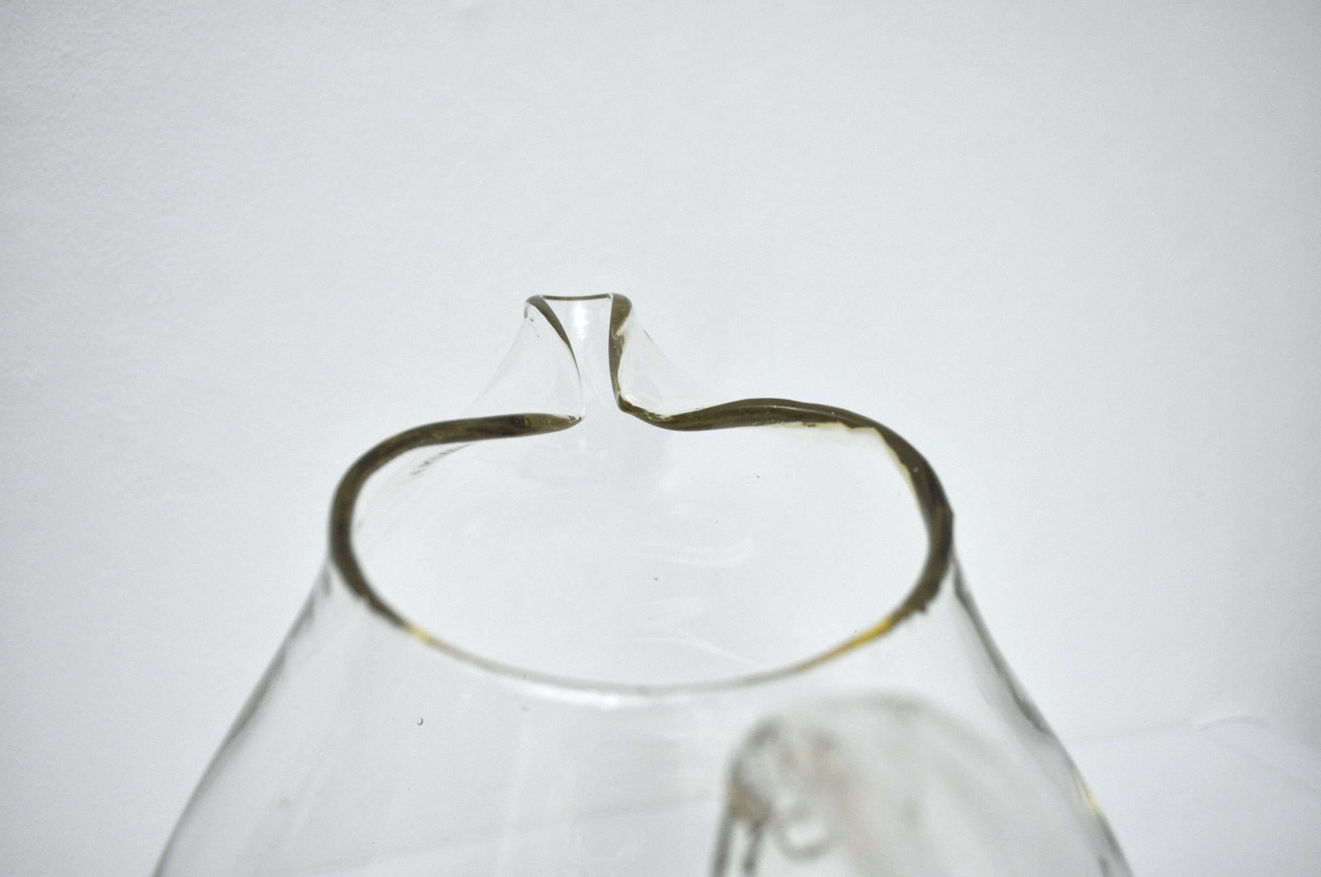 Blown Glass Large Scandinavian Modern Pitcher Attributed to Holmegaard by Per Lütken, 1950s For Sale