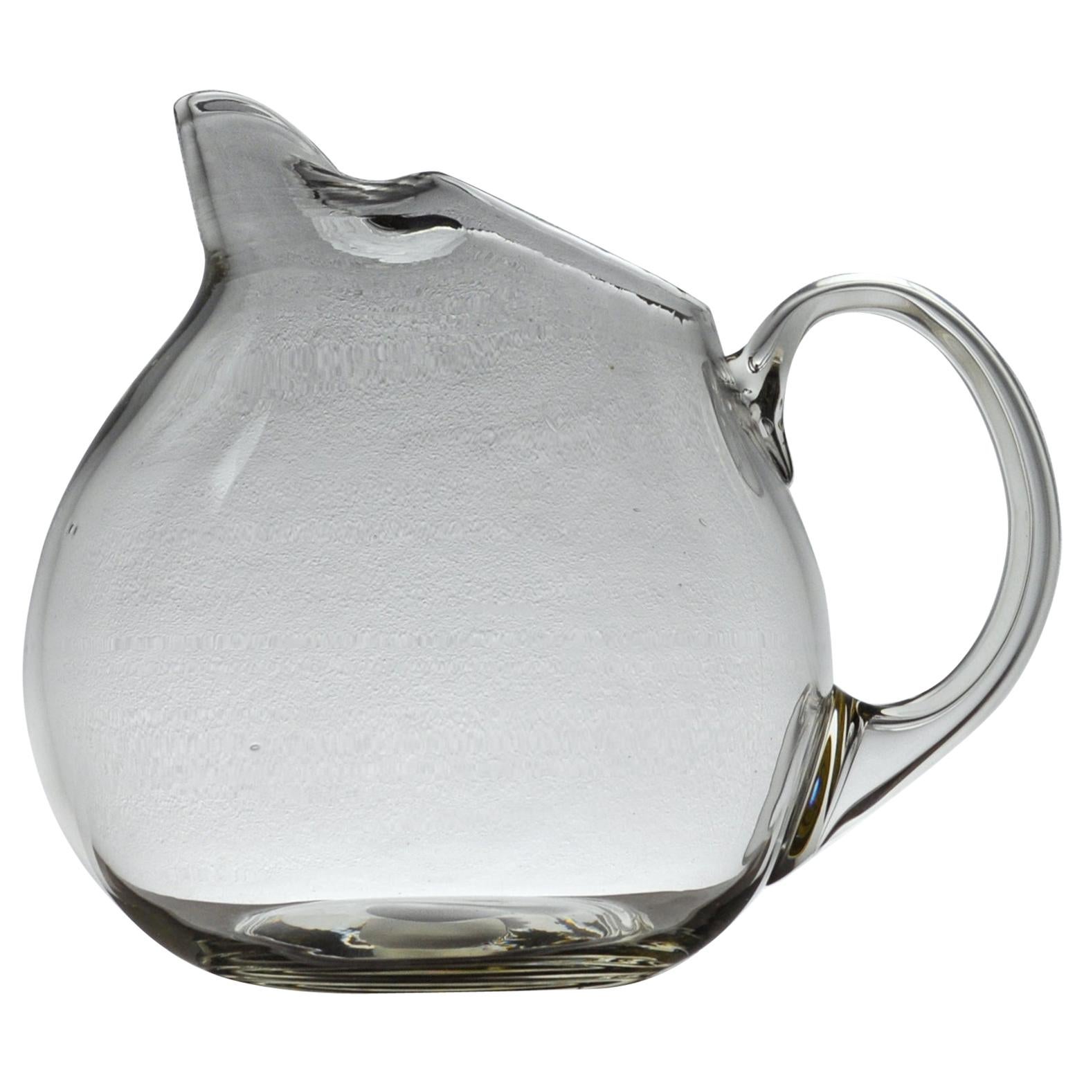 Large Scandinavian Modern Pitcher Attributed to Holmegaard by Per Lütken, 1950s For Sale