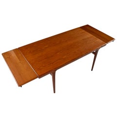 Large Scandinavian Modern Teak Draw-Leaf Expanding Dining Table, circa 1960s