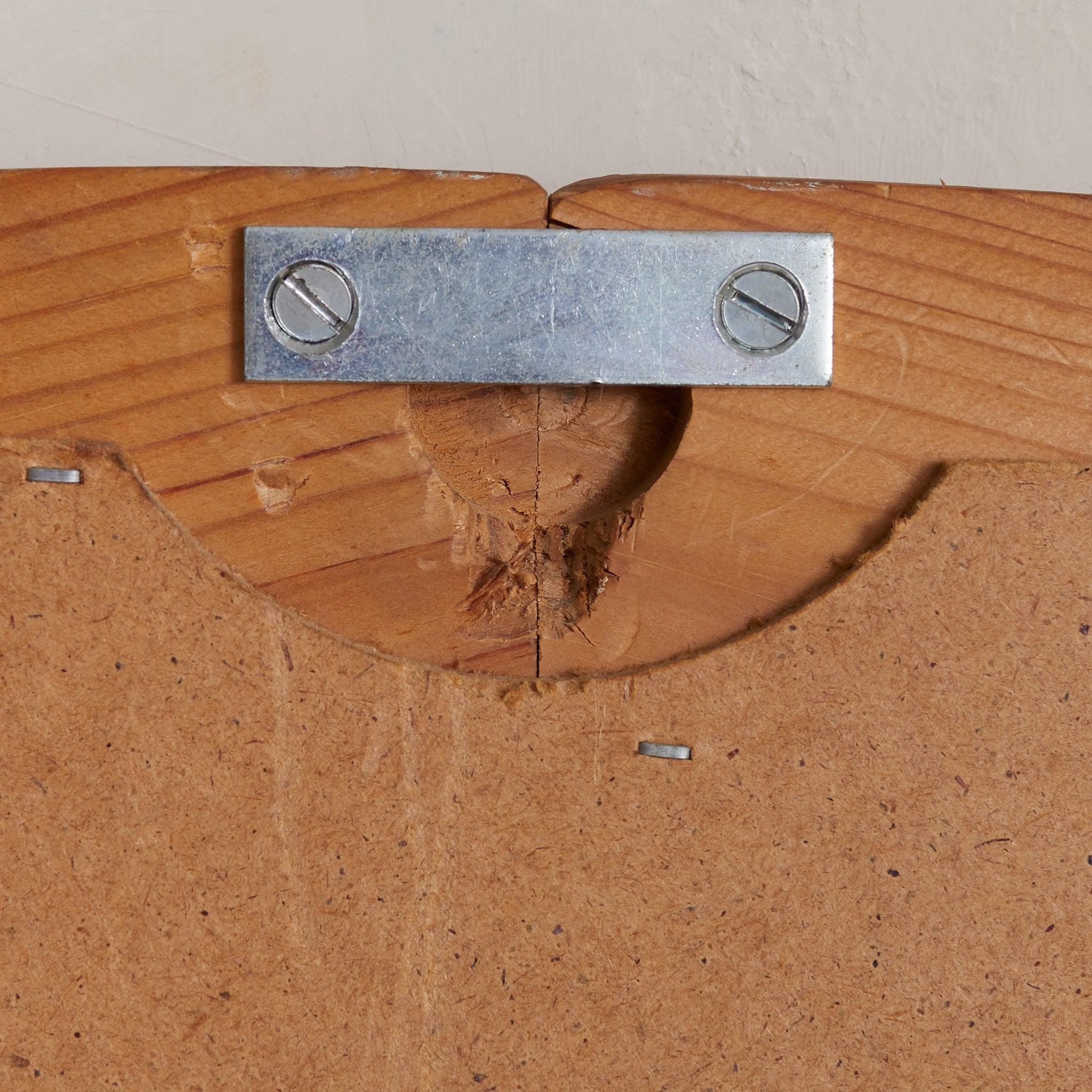 Gran espejo de pared ovalado escandinavo de pino y cuerda, años 70 Espejo en venta