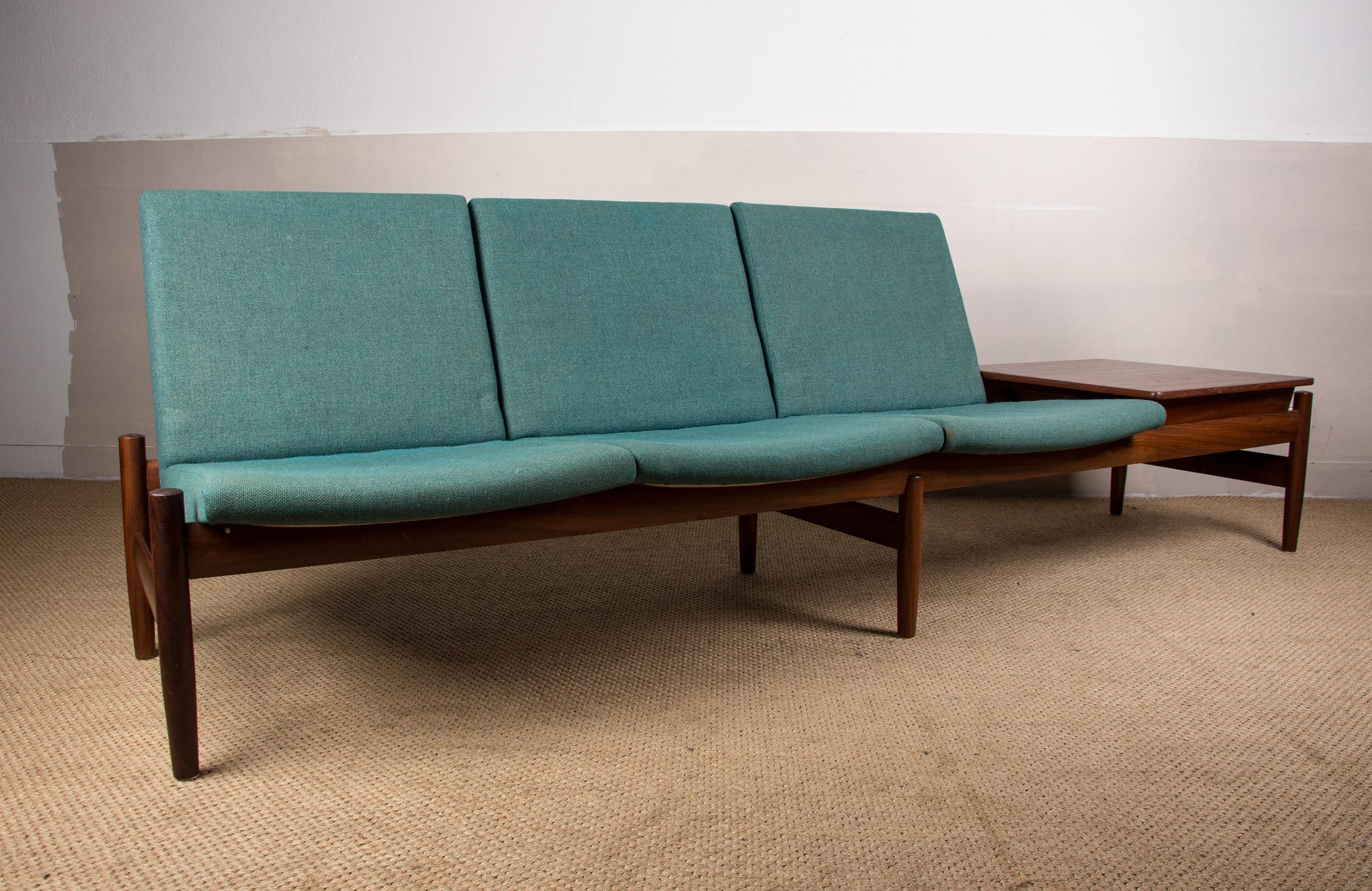 Large Scandinavian Teak and Fabric Modular Sofa by Gunnar Sørlie for Karl Sørlie 7