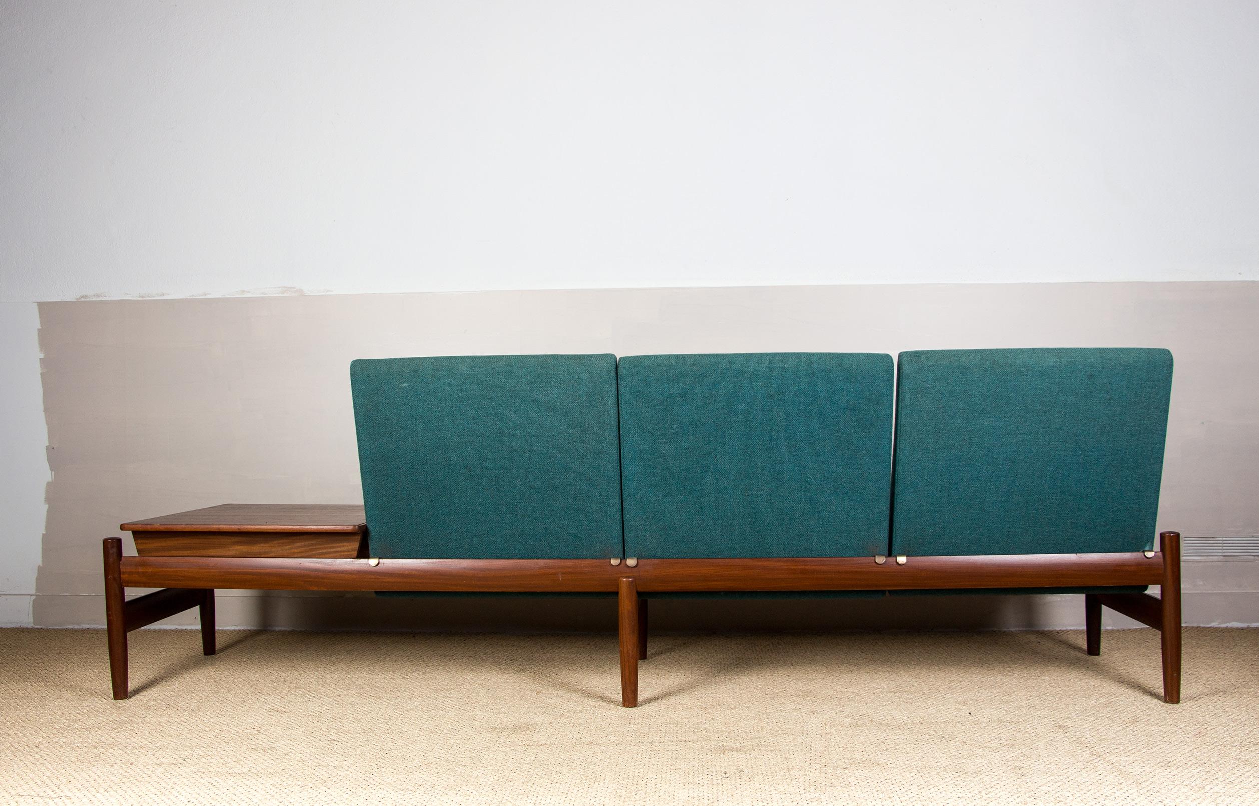 Large Scandinavian Teak and Fabric Modular Sofa by Gunnar Sørlie for Karl Sørlie 11
