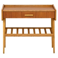 Vintage Large Scandinavian Teak and Oak Bedside Table