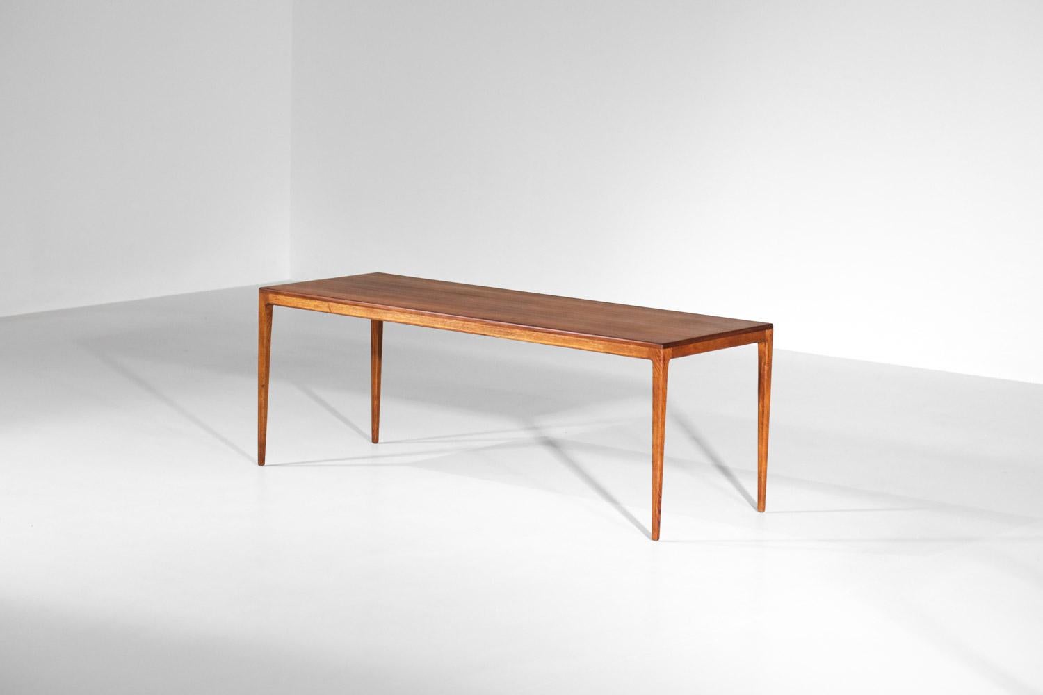 Grande table basse scandinave en teck au design danois vintage, années 60  Bon état - En vente à Lyon, FR