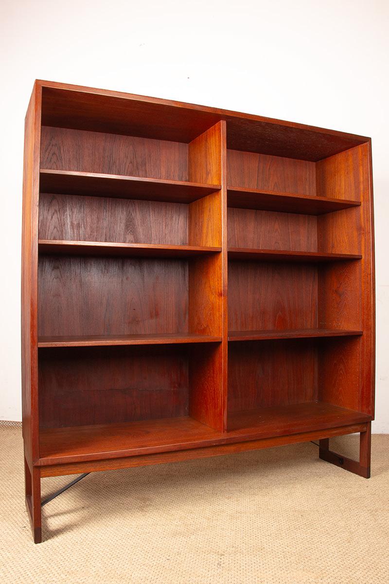 Large Scandinavian teak shelf, 6 adjustable shelves by Borge Mogensen 1960. For Sale 4