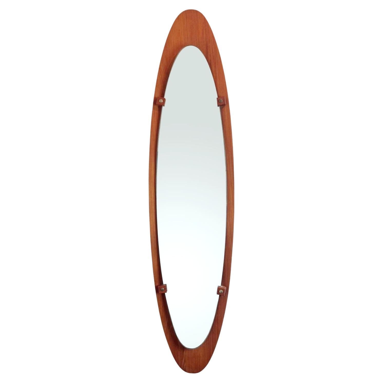 Large Scandinavian Teak Wall Miror, Denmark 60s