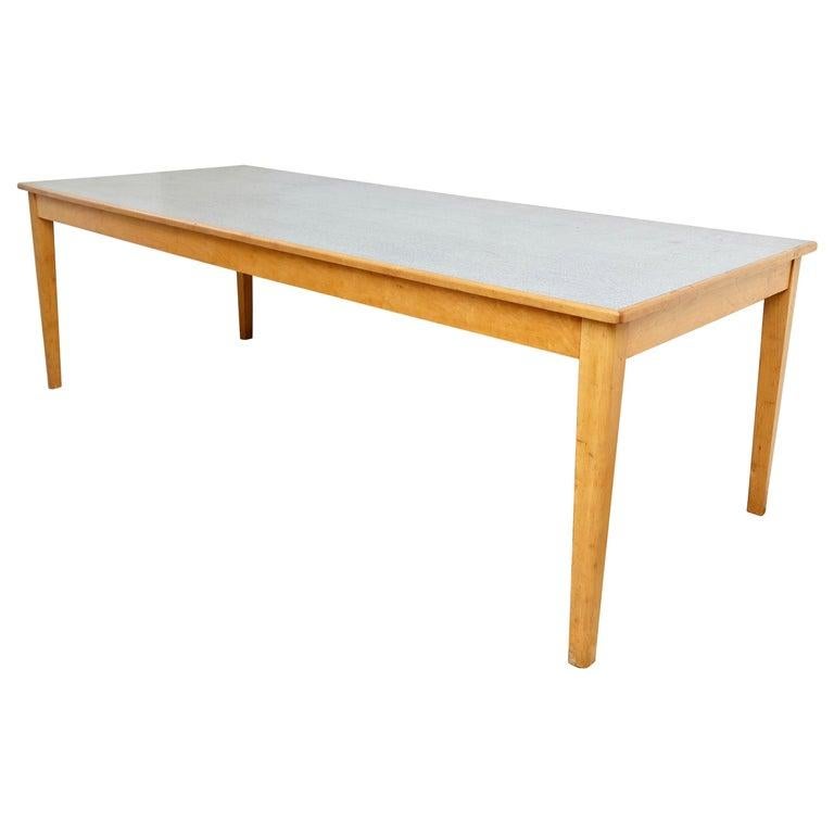 Large Scandinavian Wood and Formica Dining Table, circa 1960 11