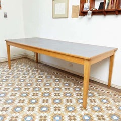 Large Scandinavian Wood and Formica Dining Table, circa 1960