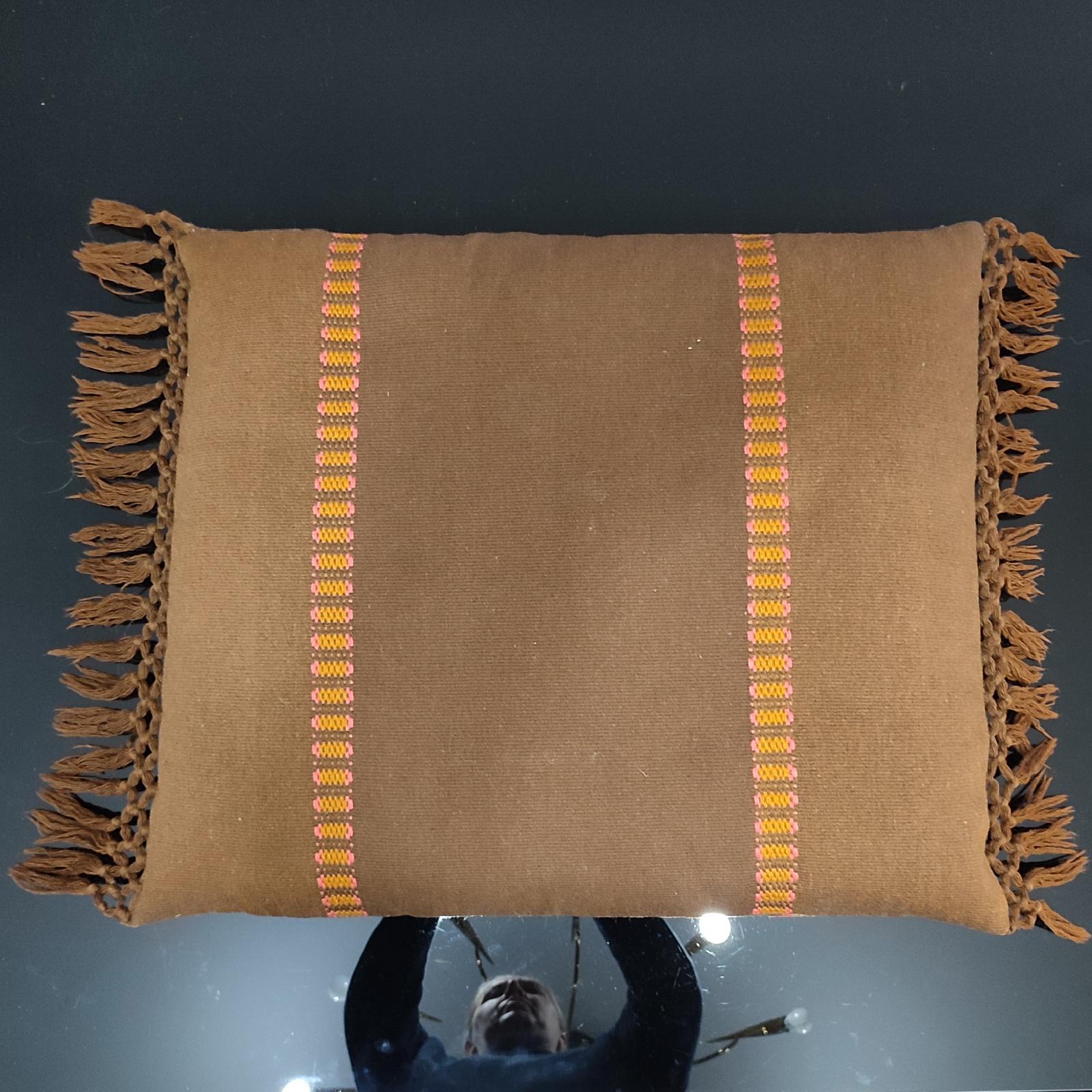 Hand-Woven Large Scandinavian Wool Pillow For Sale