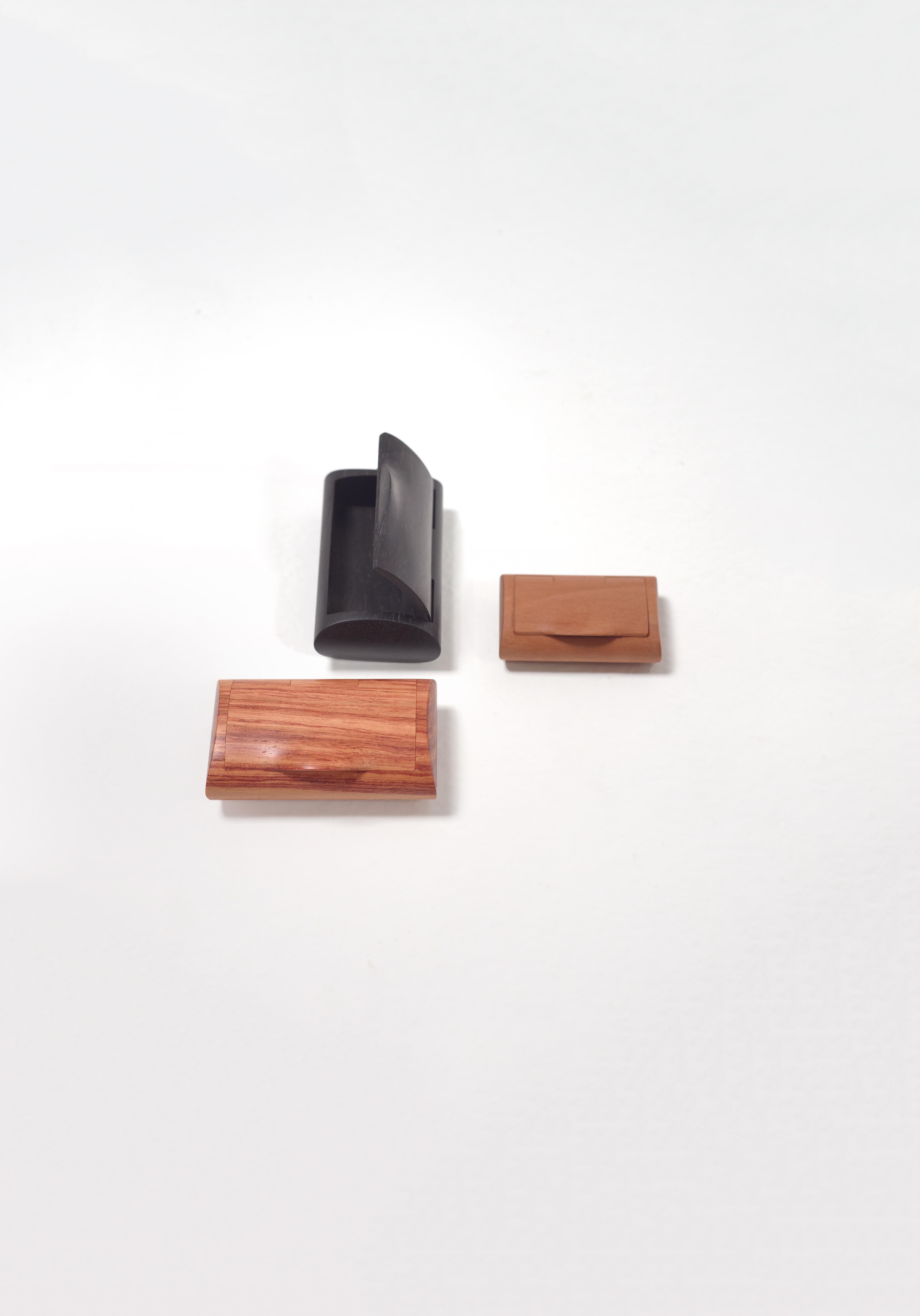 The Pillbox was created by the Bottega Ghianda workshop in the mid-thirties for a well-known pharmaceutical company in Milan. Carved by hand from a single block of Fine wood, it is then closed by a curved lid which is slightly embossed for an easier