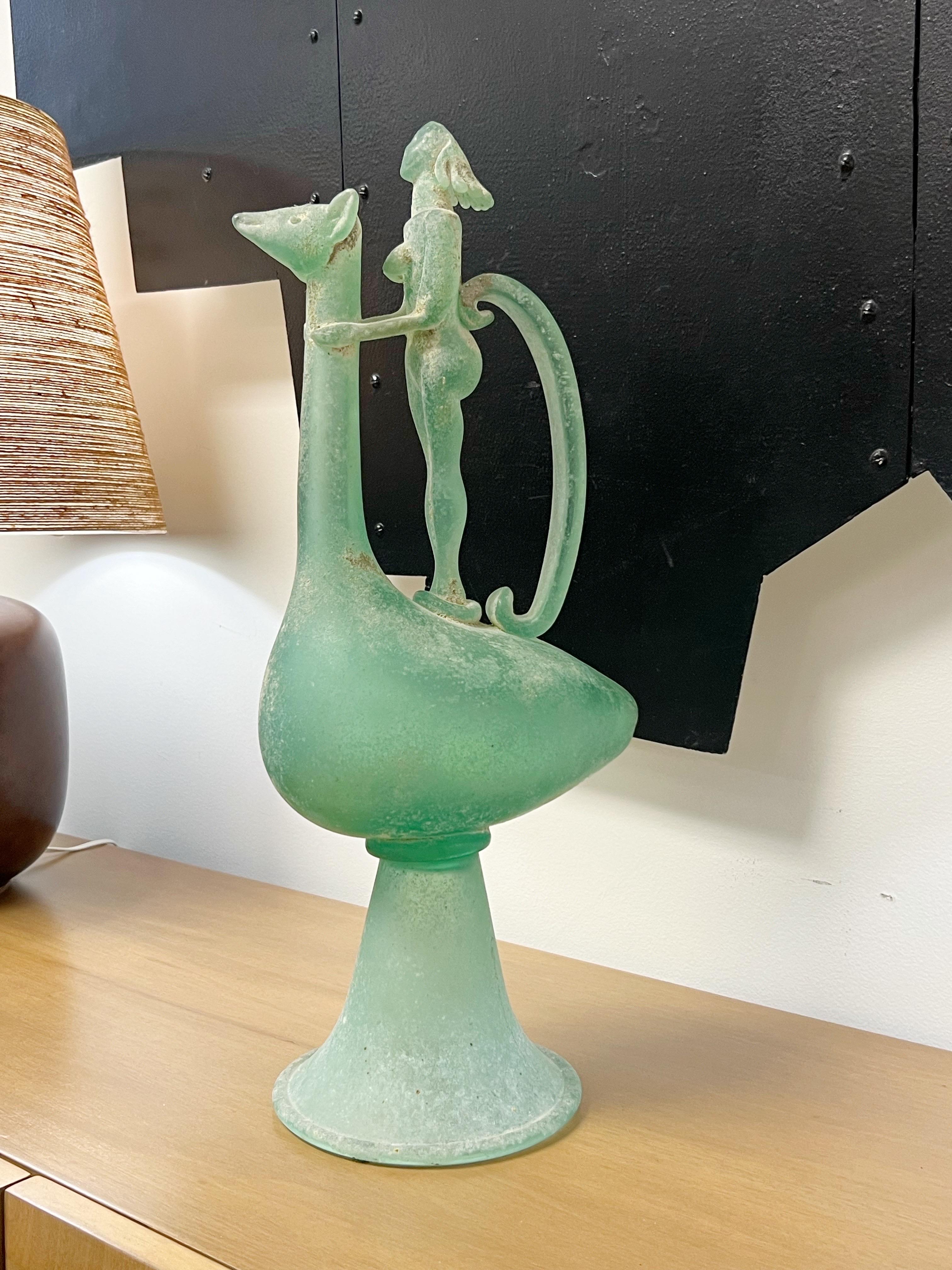 Große Scavo Corroso Skulptur Dekanter JAR Vase mit figuralen Nackten im Angebot 7