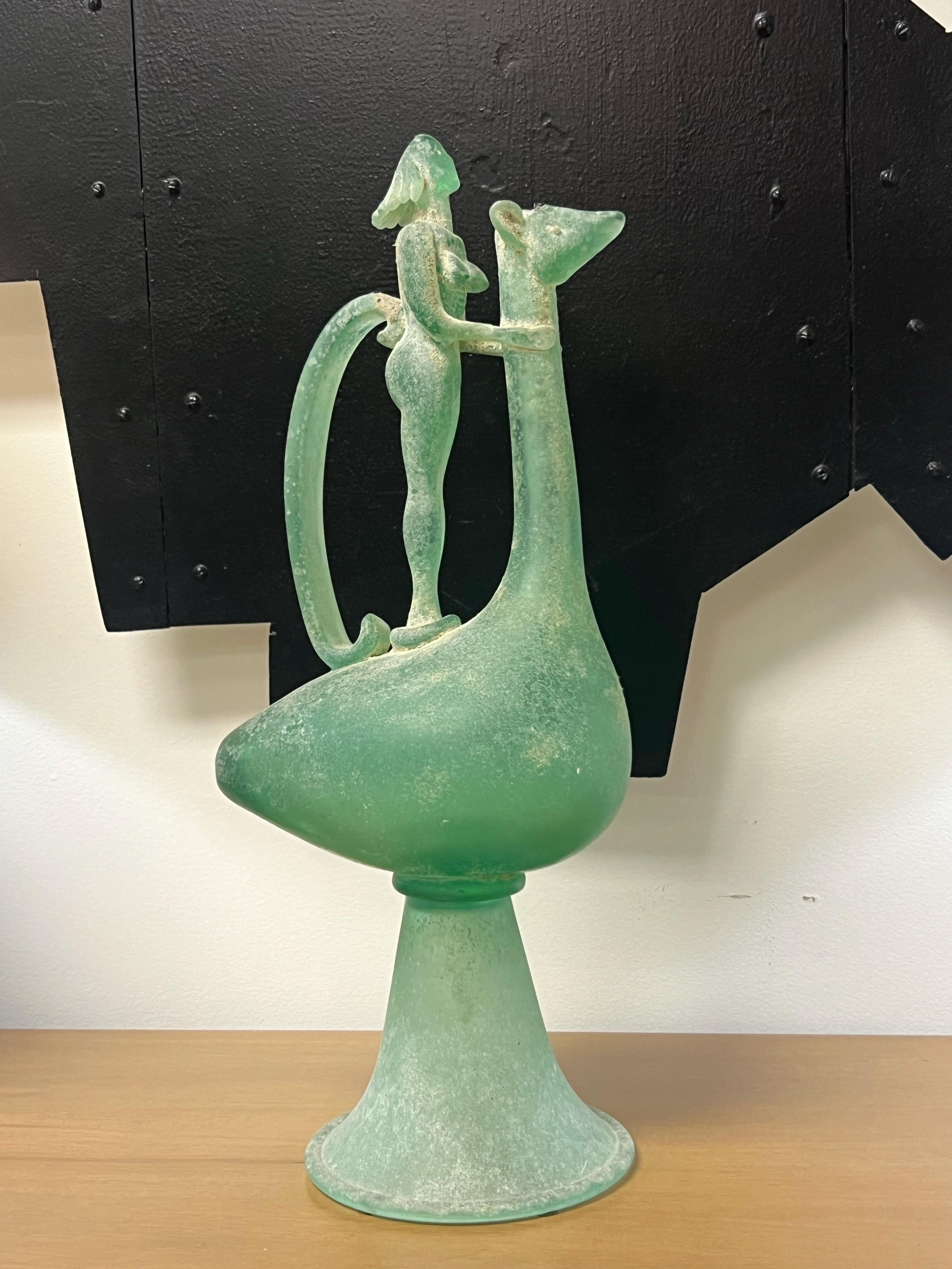 Große Scavo Corroso Skulptur Dekanter JAR Vase mit figuralen Nackten im Angebot 10