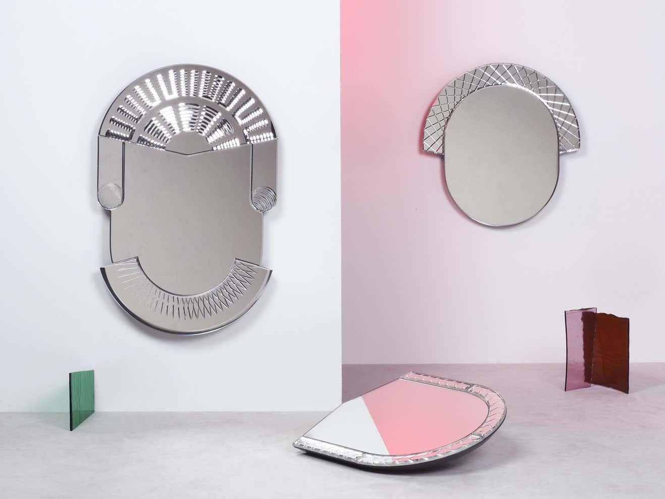 Sculpté Grand miroir Scena Elemento Tre de Murano par Nikolai Kotlarczyk en vente