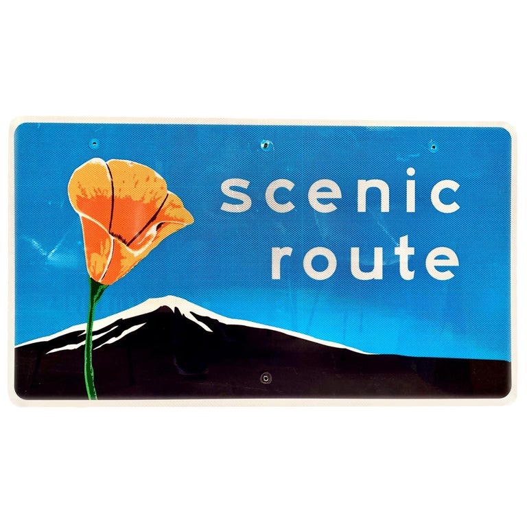 Large &lsquo;Scenic Route&rsquo; California Highway Sign at 1stDibs