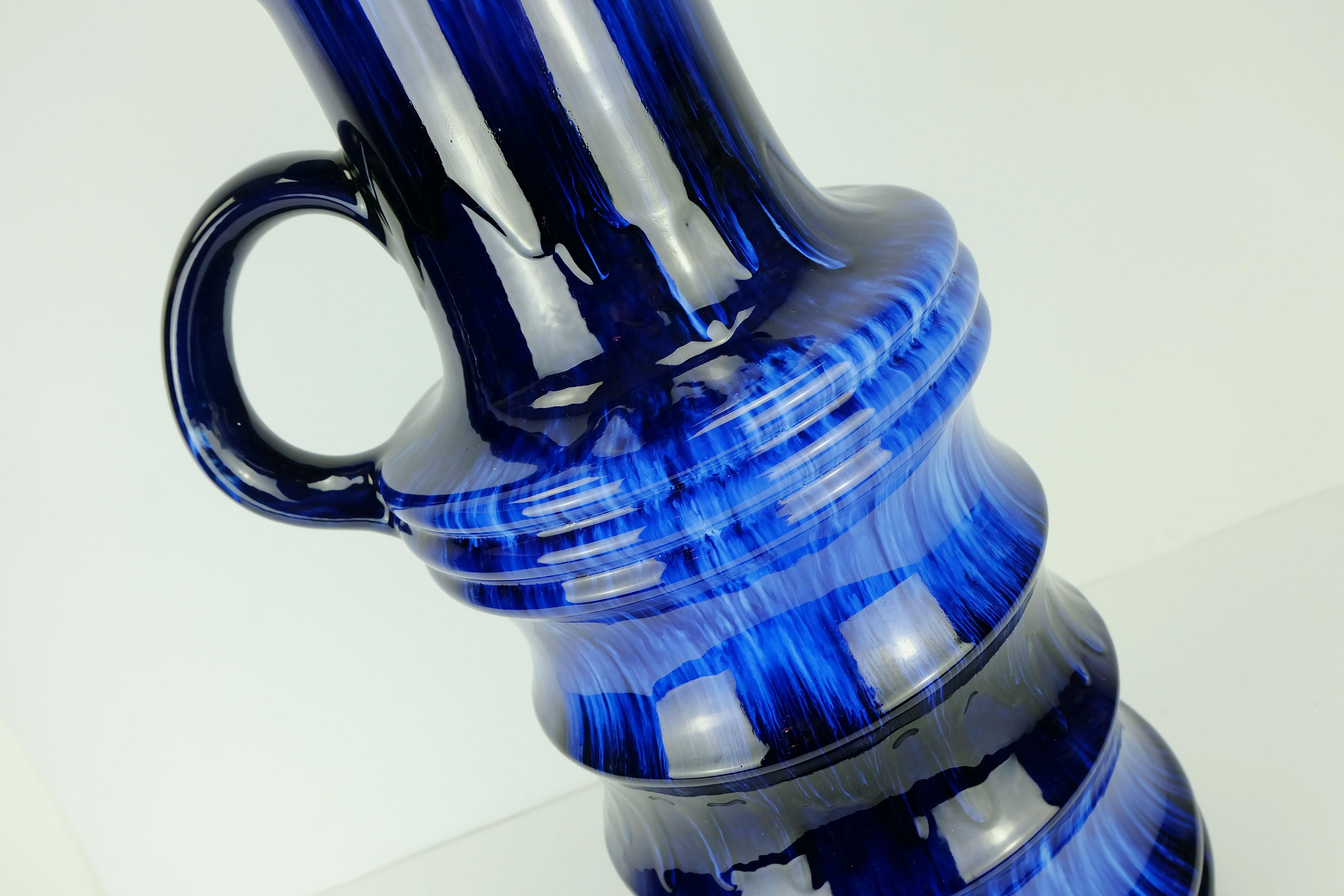 Grande glaçure à gouttes FLOORVASE en céramique de scheurich différentes nuances de bleu n° 427-47 Bon état - En vente à Mannheim, DE