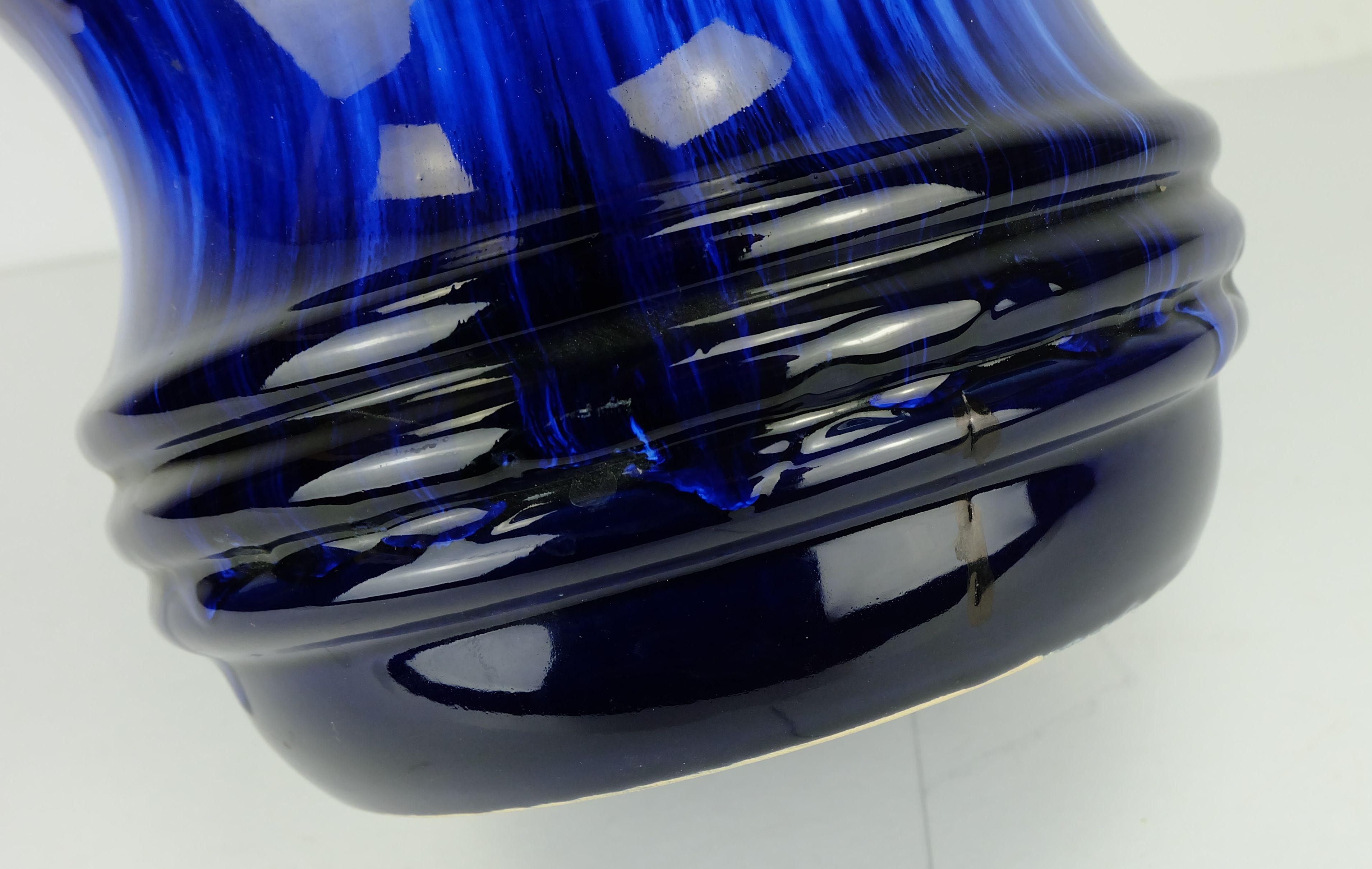 Céramique Grande glaçure à gouttes FLOORVASE en céramique de scheurich différentes nuances de bleu n° 427-47 en vente