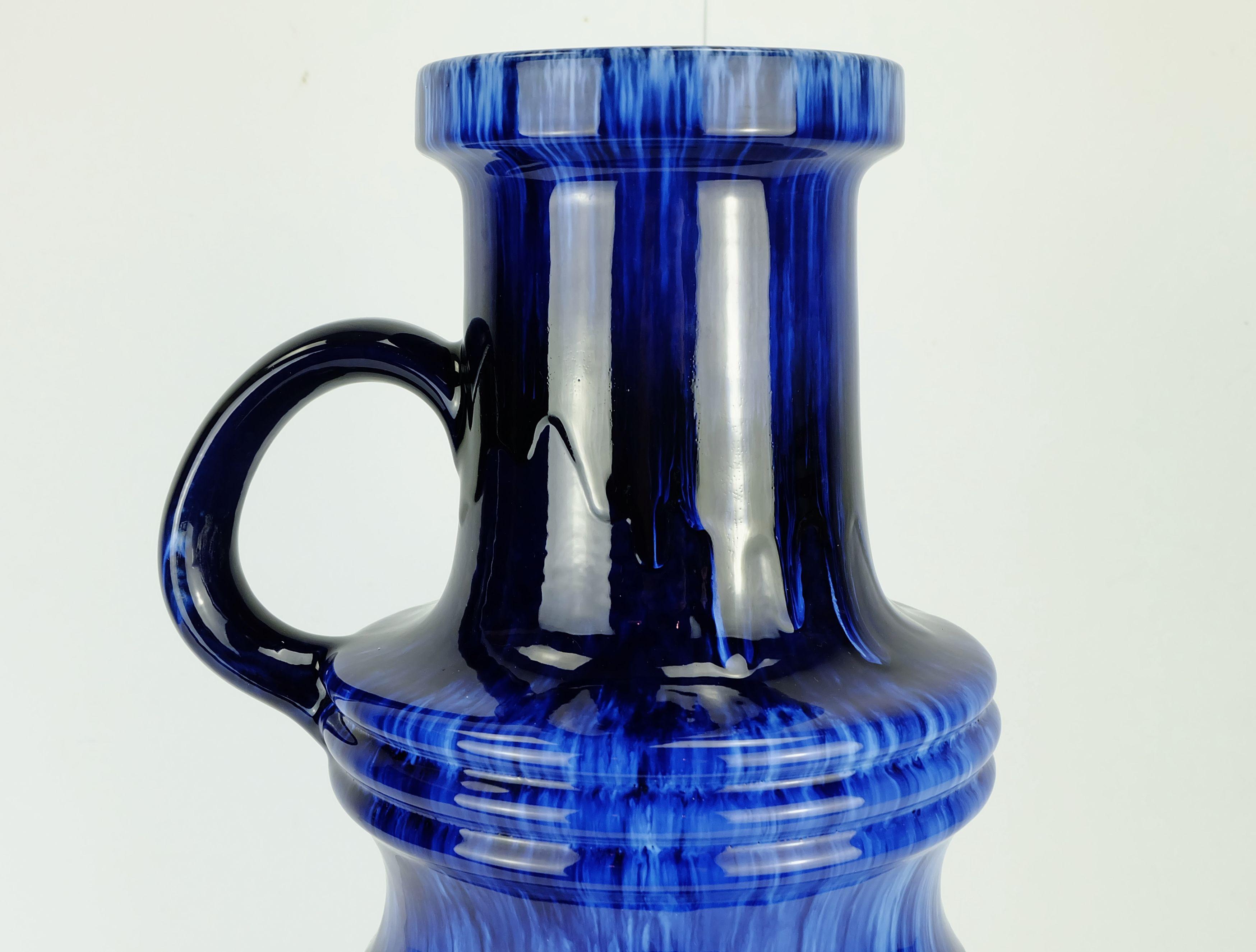 Grande glaçure à gouttes FLOORVASE en céramique de scheurich différentes nuances de bleu n° 427-47 en vente 1