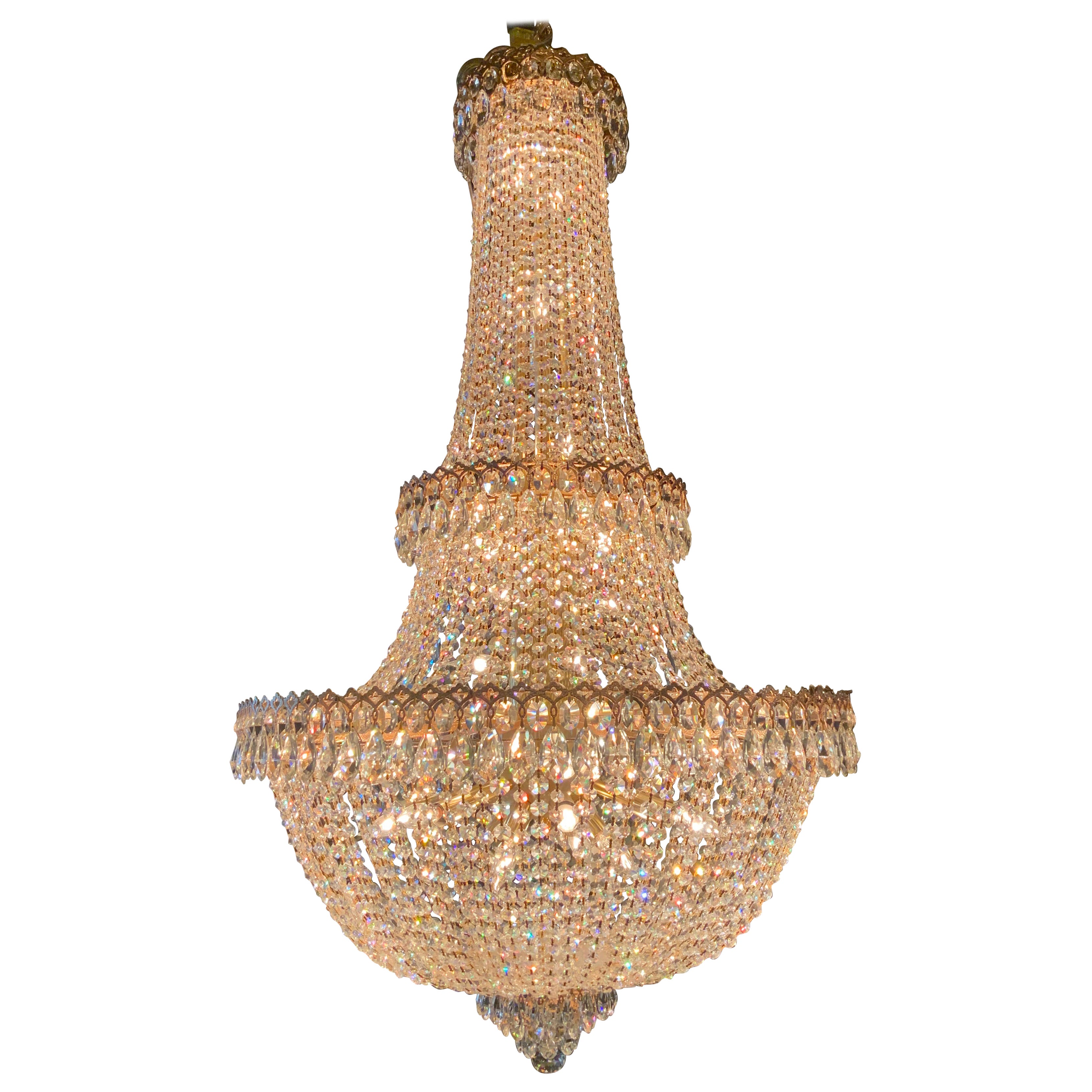 Grand lustre en cristal Schoenbeck style empire