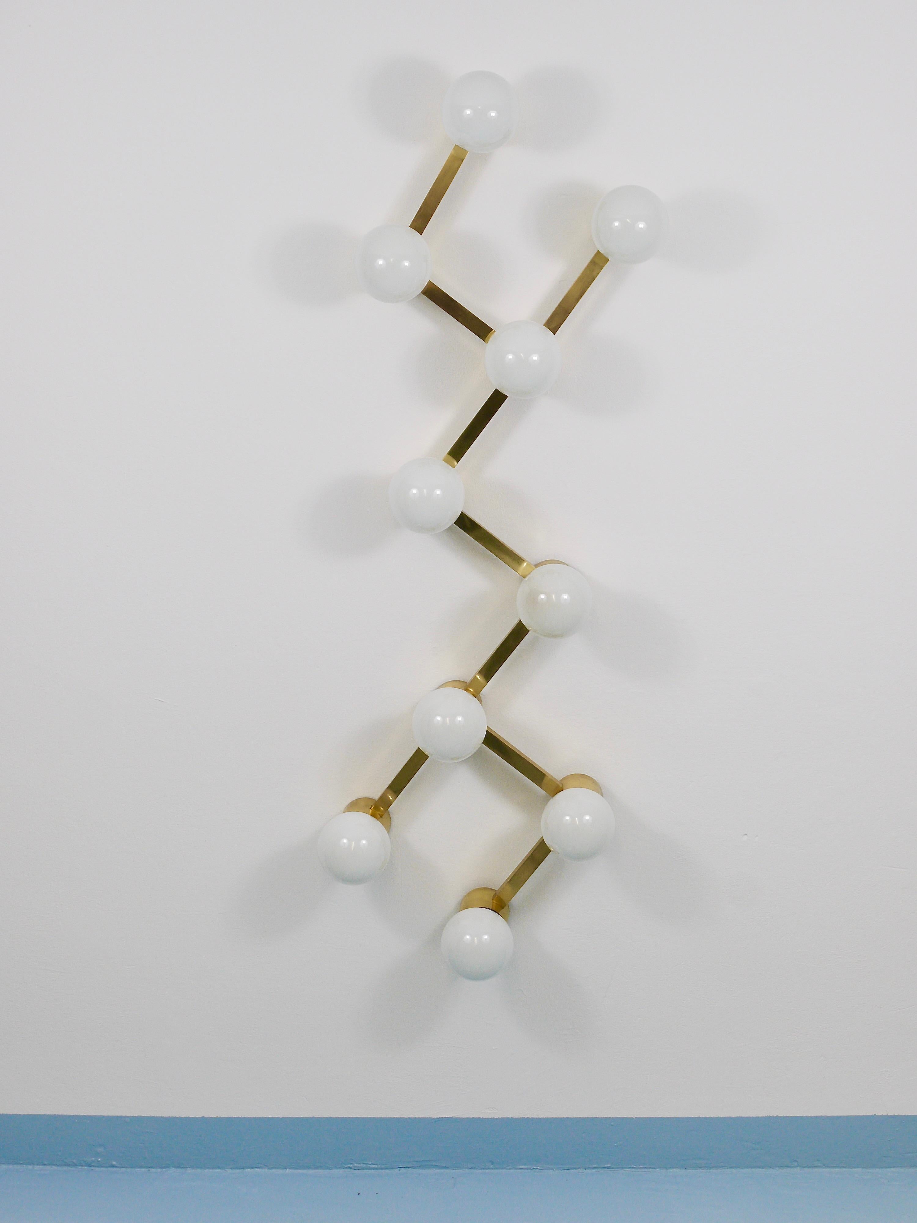 Große Sciolari-Stil ZigZag Messing Deckenleuchte & Wandleuchte, Österreich, 1970er Jahre im Angebot 12