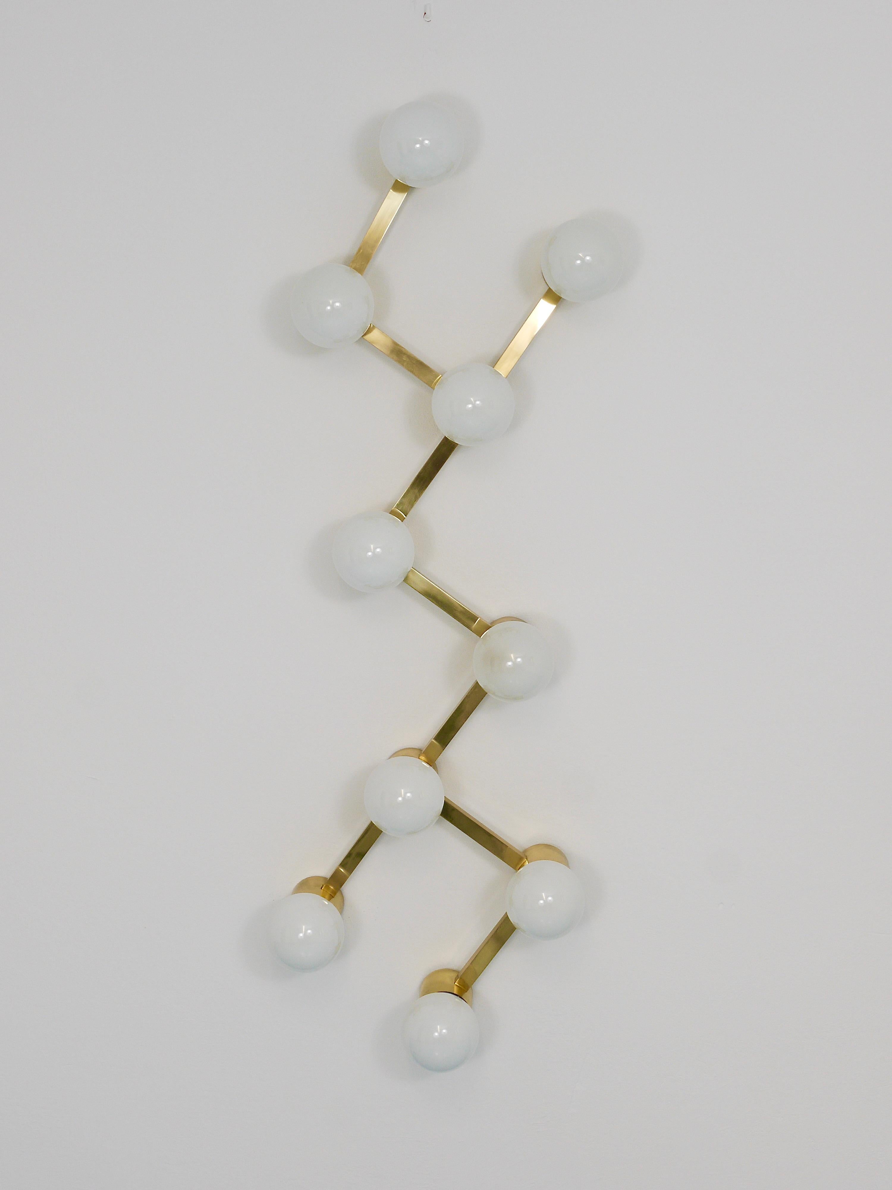 Große Sciolari-Stil ZigZag Messing Deckenleuchte & Wandleuchte, Österreich, 1970er Jahre im Angebot 13