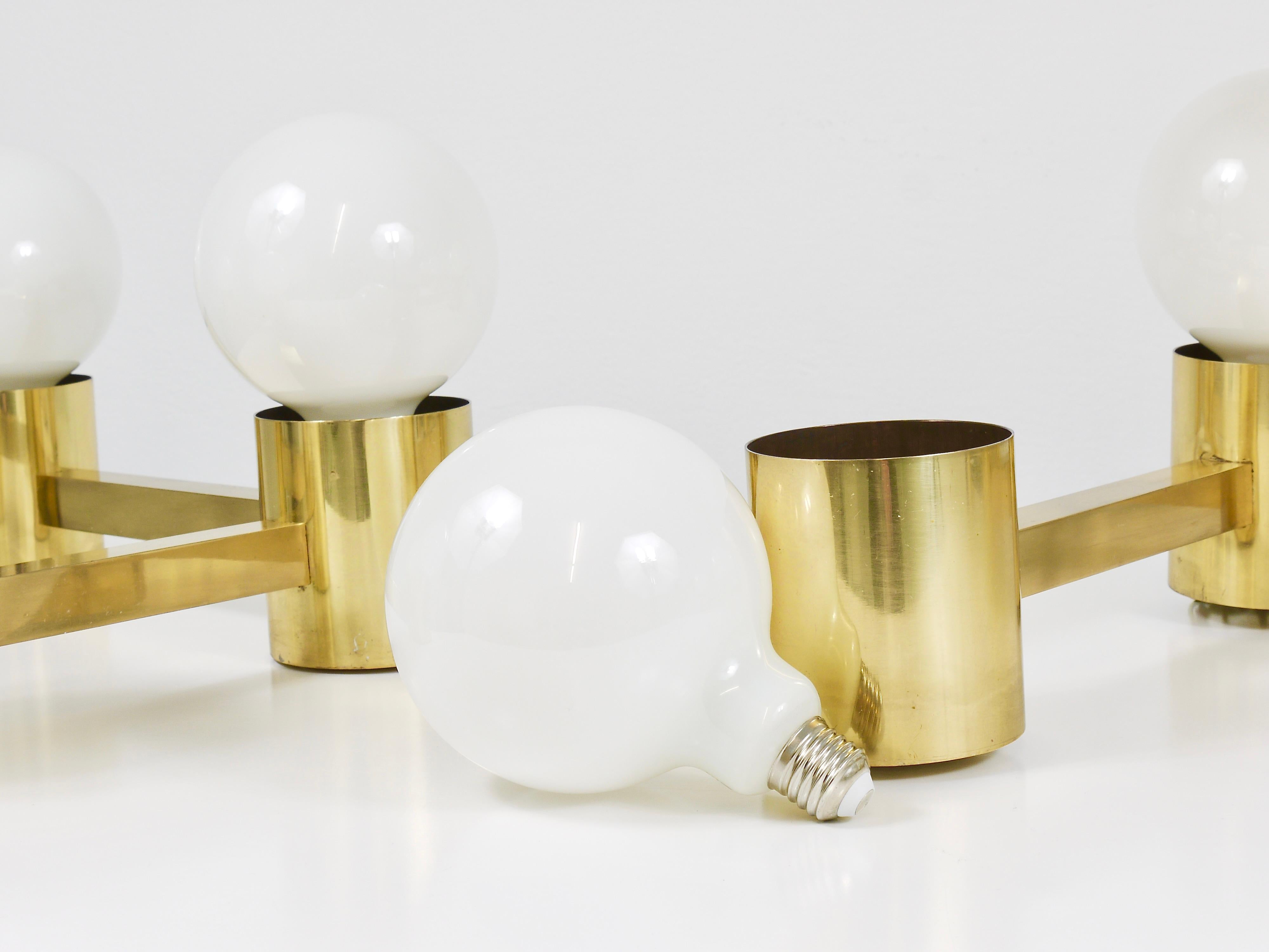 Große Sciolari-Stil ZigZag Messing Deckenleuchte & Wandleuchte, Österreich, 1970er Jahre im Angebot 14