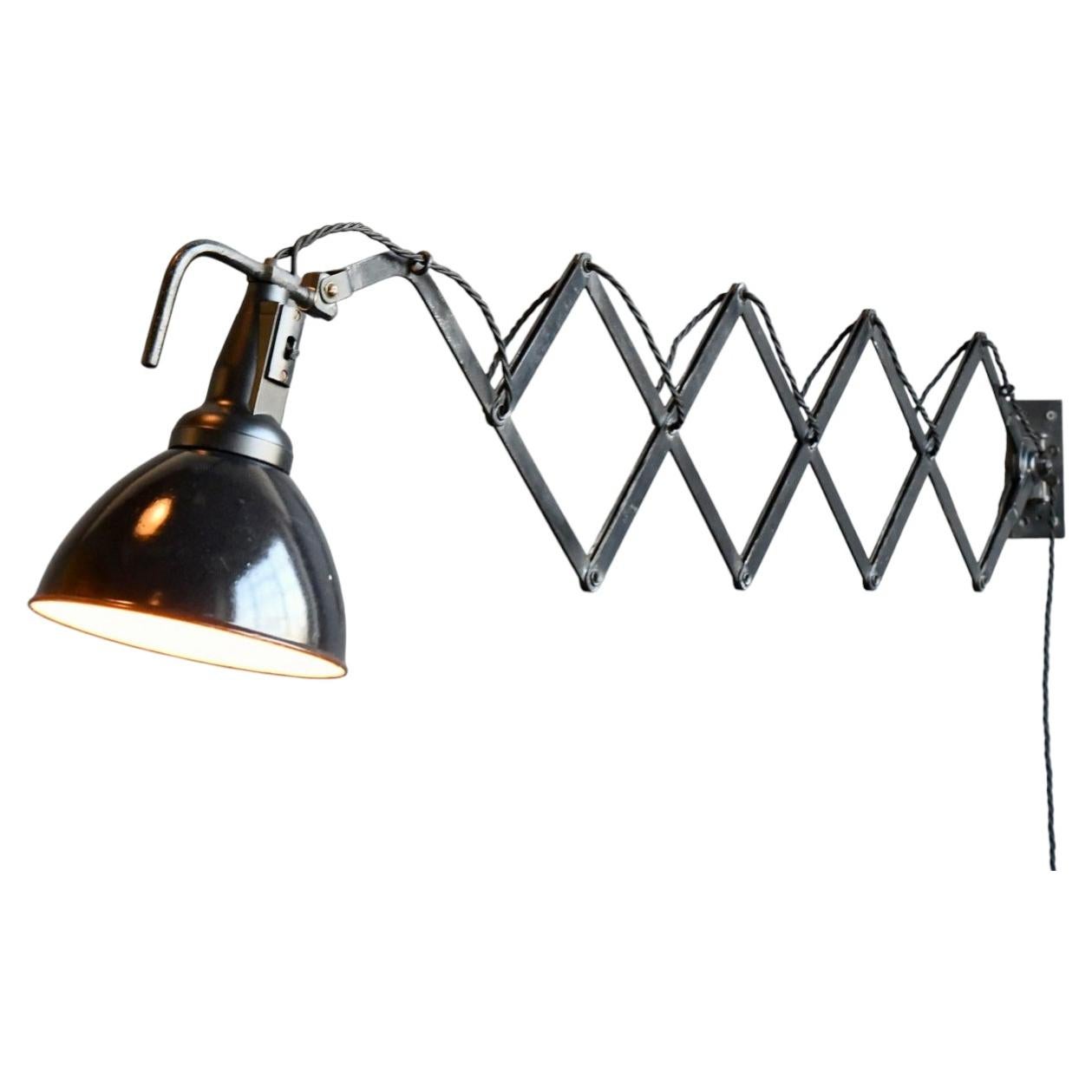 Large Scissor Lamp By Wilhelm Bader Circa 1930s For Sale