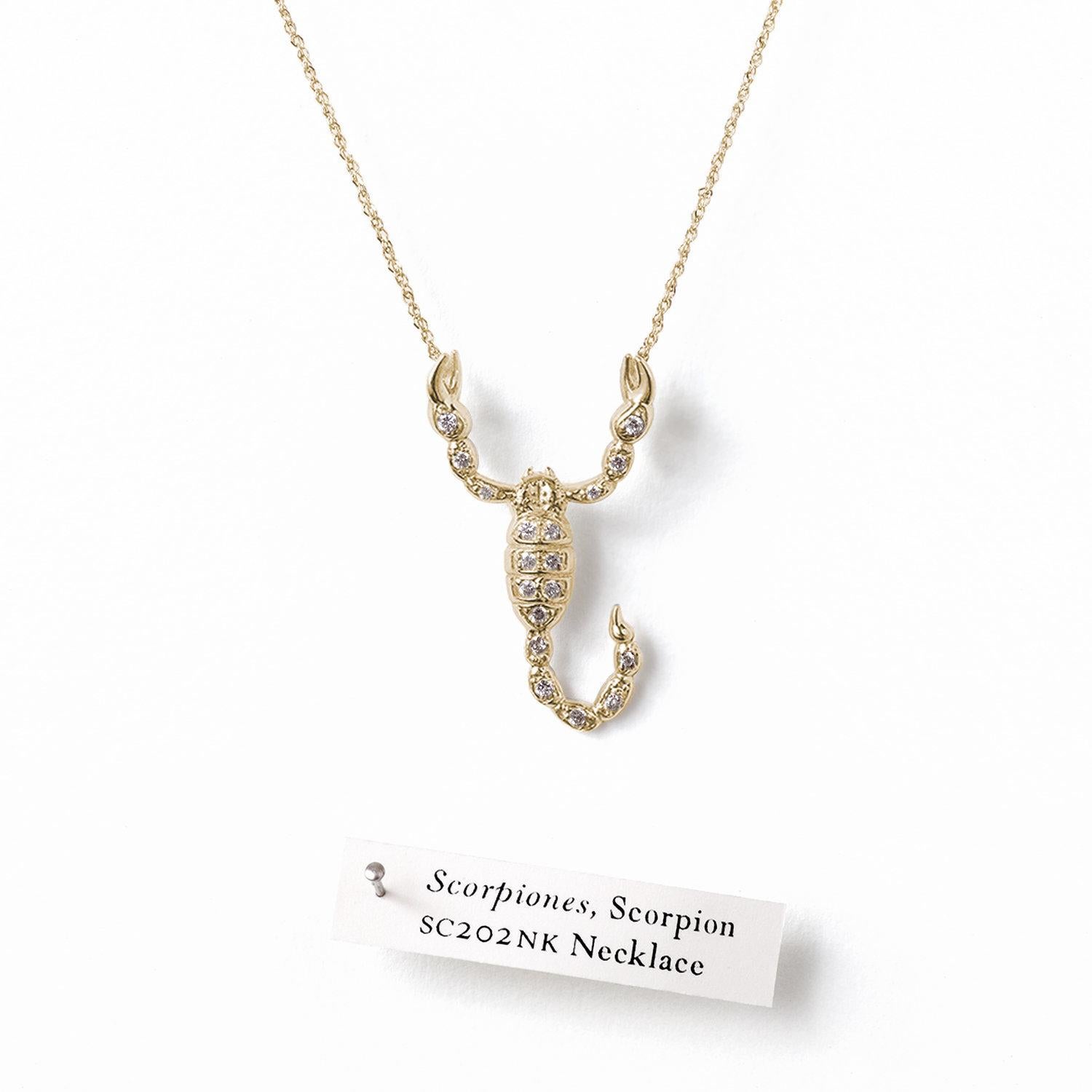 Introducing the Large Scorpion Necklace in Yellow Gold Plating with White Sapphires, a stunning and captivating piece that effortlessly blends boldness and elegance.

Ref Code: SC202NK PL WS YG

- Embrace the Power: Witness the mesmerizing effect as