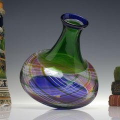 Large Scottish Tartan Mike Hunter Vetro a Reticello Studio Glass Wine Carafe