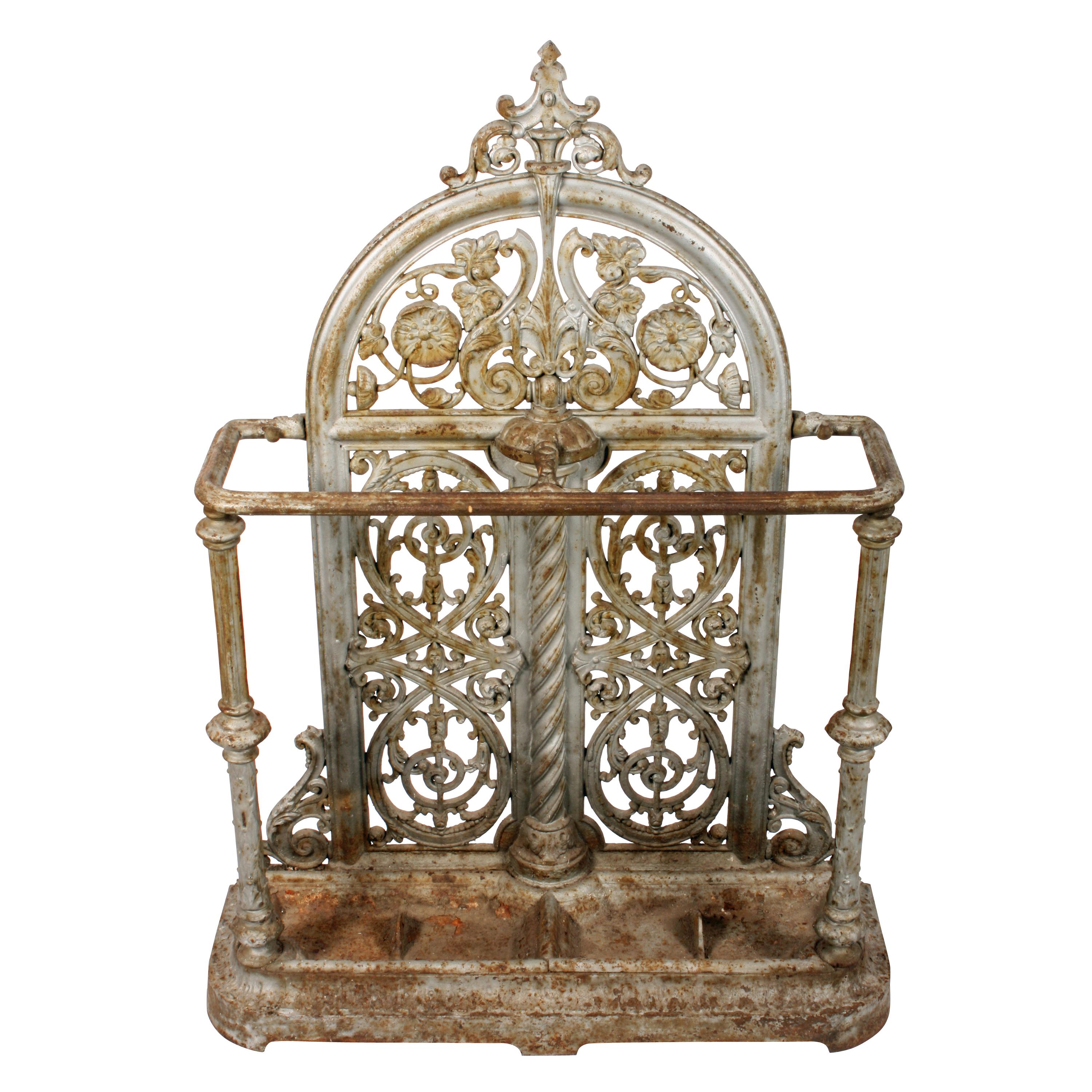 Large Scottish Victorian Cast Iron Stick Stand, circa 1870 For Sale 1