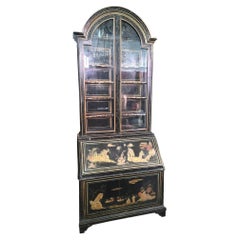 Large Scriban Showcase In Lacquered Wood, Chinoiserie, Late 18th Early 19th Cent